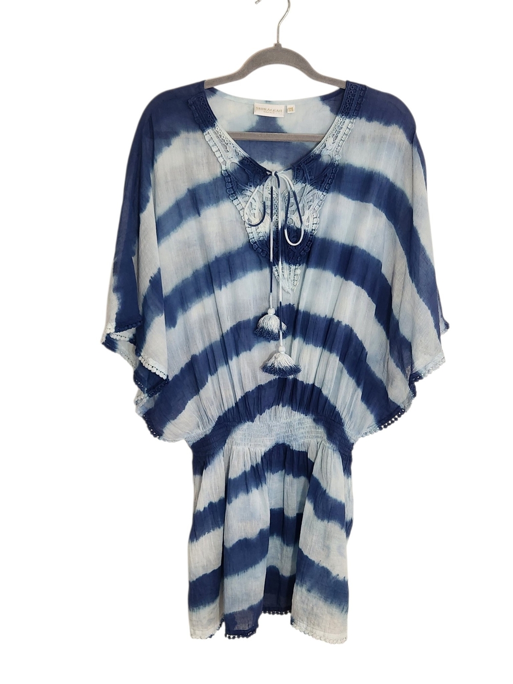 Shiraleah Blue Dyed Cotton Swim Cover-Up One Size